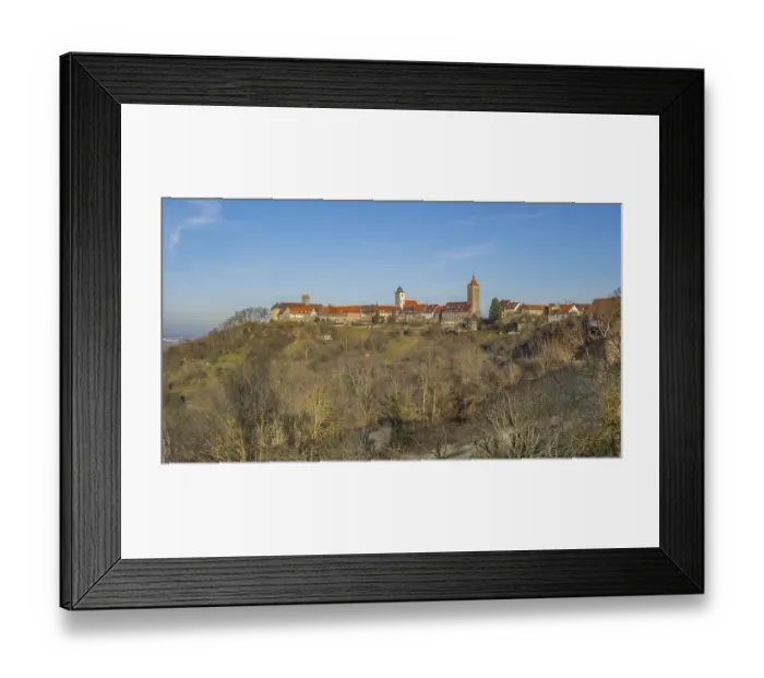 Framed Print : Town in Southern Germany named Waldenburg at evening time