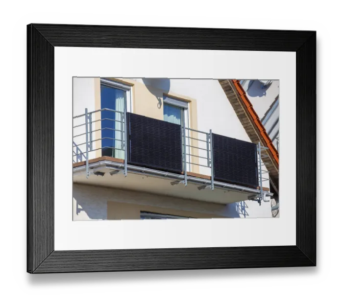 Framed Print : Balcony power station on a detached house