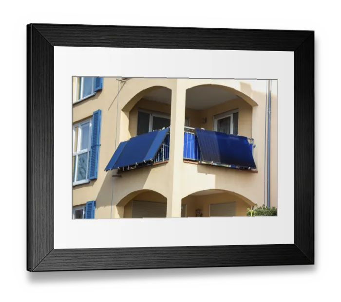 Framed Print : Solar cells on an apartment building Framed Print : Solar cells on an apartment building