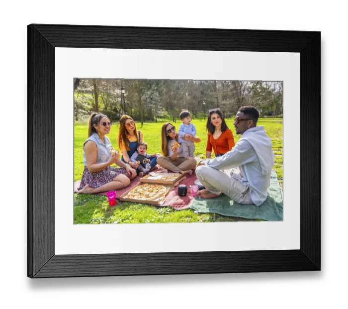 Framed Print : Group of friends and their children having fun Framed Print : Group of friends and their children having fun