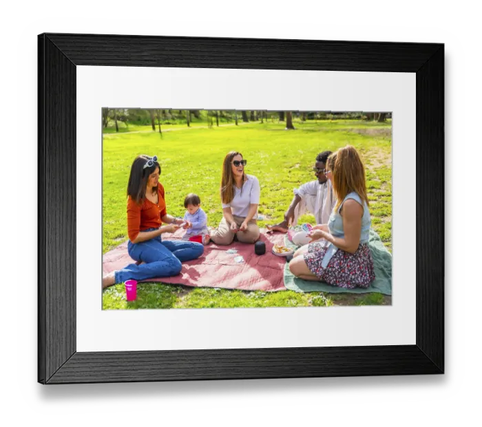 Framed Print : Group of friends enjoying a sunny day