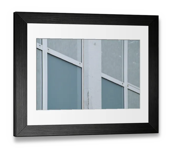 Framed Print : Close-up view of a modern building's facade
