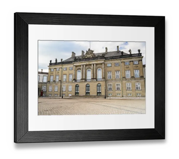 Framed Print : Majestic Amalienborg Palace in Copenhagen on a cloudy day