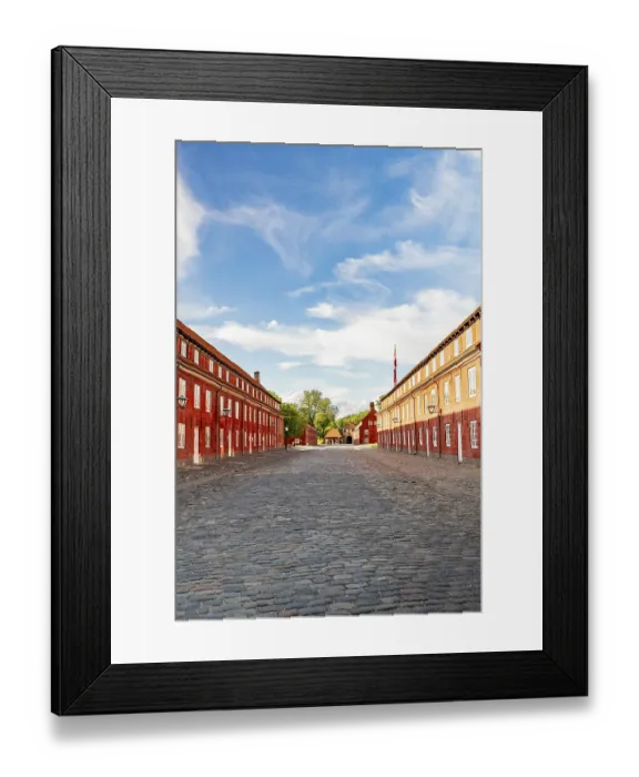 Framed Print : Historic red brick barracks at Kastellet fortress in Copenhagen