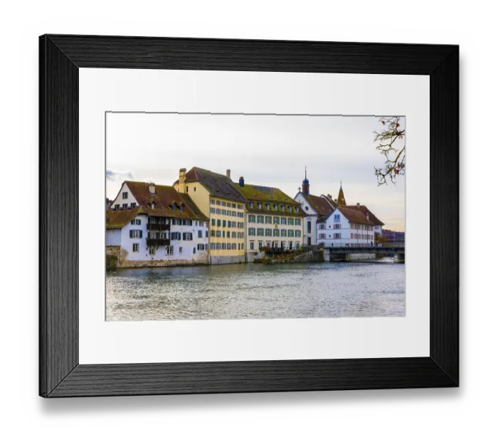 Framed Print : The Beautiful Baroque Old Town with House and River Aare with Sunlight in a Sunny Autumn Day in Solothurn Framed Print : The Beautiful Baroque Old Town with House and River Aare with Sunlight in a Sunny Autumn Day in Solothurn