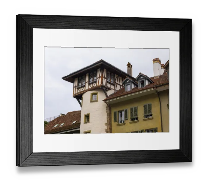 Framed Print : Beautiful Old Building in in Old Town in City of Bern