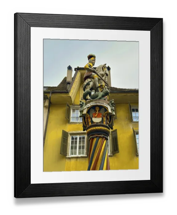 Framed Print : The Beautiful Baroque Old Town and a Fountain Statue in a Sunny Autumn Day in Solothurn Framed Print : The Beautiful Baroque Old Town and a Fountain Statue in a Sunny Autumn Day in Solothurn