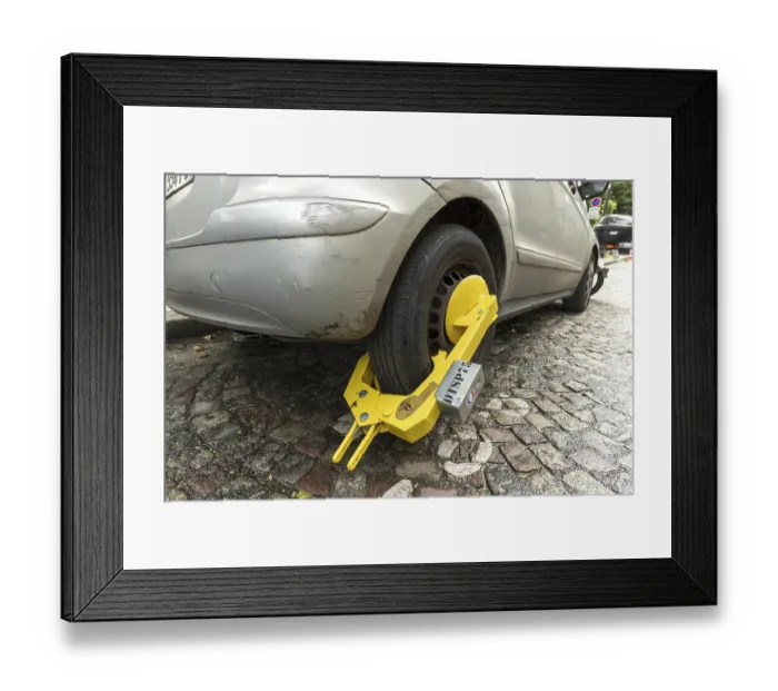 Framed Print : Immobiliser, police parking claw