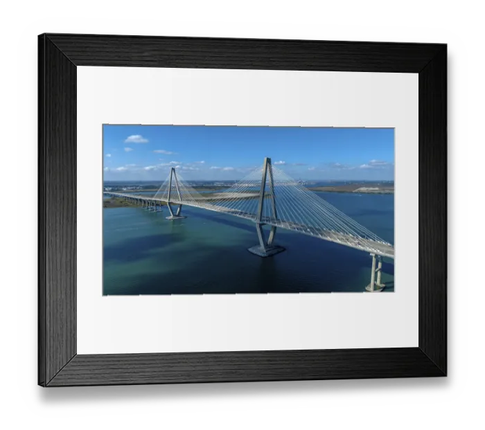 Framed Print : Aerial View of the Arthur Ravenel Jr