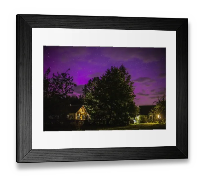 Framed Print : Aurora, Night sky, Minsk, Belarus