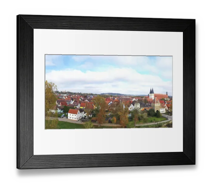 Framed Print : This aerial photo shows the picturesque town of Herrieden Framed Print : This aerial photo shows the picturesque town of Herrieden