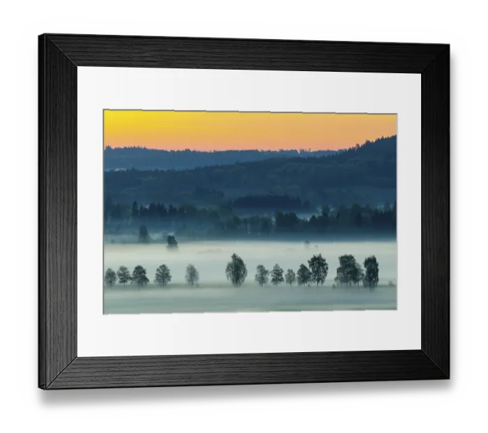 Framed Print : Early morning fog over the moor