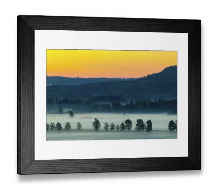 Framed Print : Early morning fog over the moor Framed Print : Early morning fog over the moor