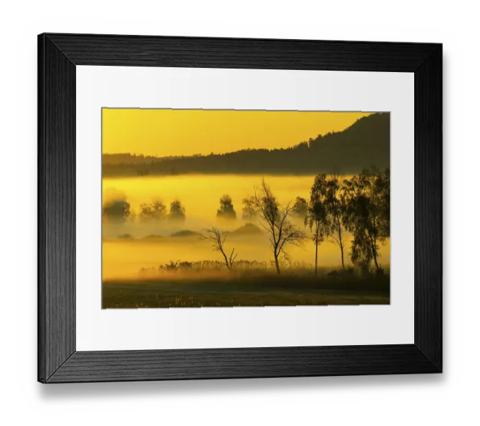 Framed Print : Early morning fog over the moor Framed Print : Early morning fog over the moor