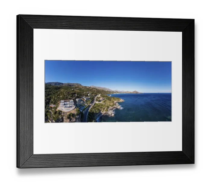 Framed Print : Drone image, coastal landscape near Plakias