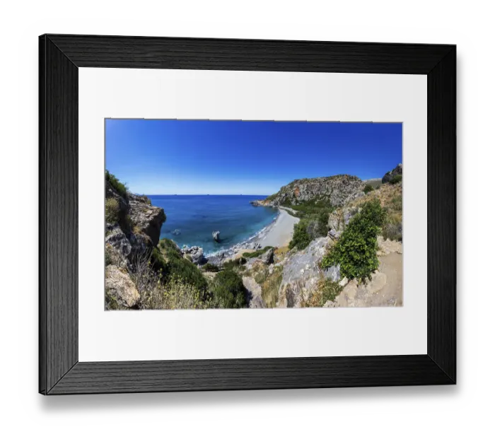 Framed Print : Preveli Beach at the end of the Kourtaliatiko Gorge Framed Print : Preveli Beach at the end of the Kourtaliatiko Gorge