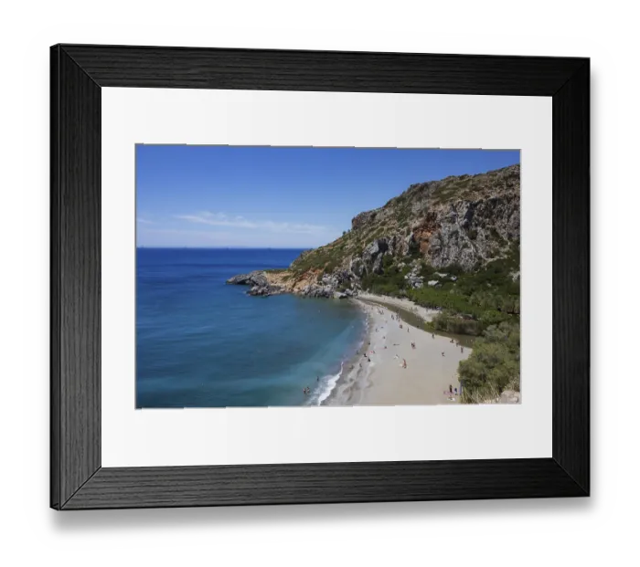 Framed Print : Preveli Beach at the end of the Kourtaliatiko Gorge Framed Print : Preveli Beach at the end of the Kourtaliatiko Gorge