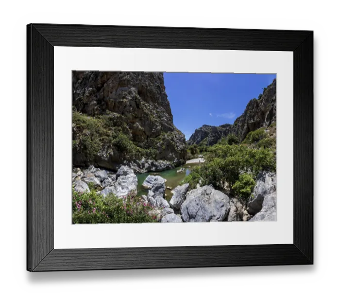 Framed Print : River flows through the Kourtaliatiko Gorge Framed Print : River flows through the Kourtaliatiko Gorge
