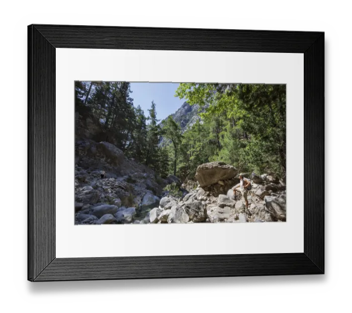 Framed Print : Hiking trail through the Samaria Gorge Framed Print : Hiking trail through the Samaria Gorge