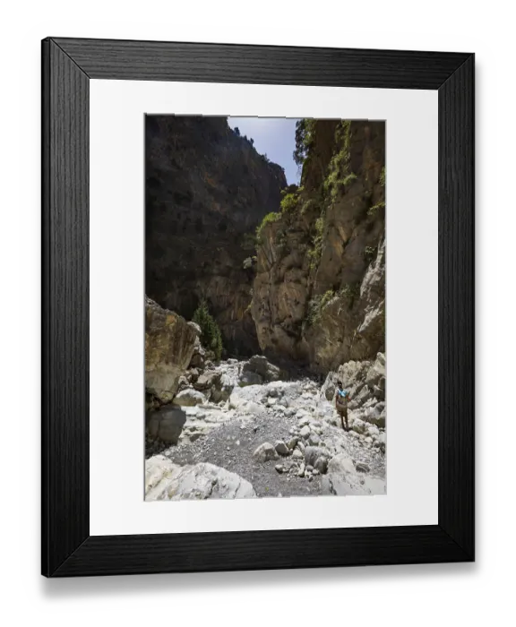 Framed Print : Hiking trail through the Samaria Gorge