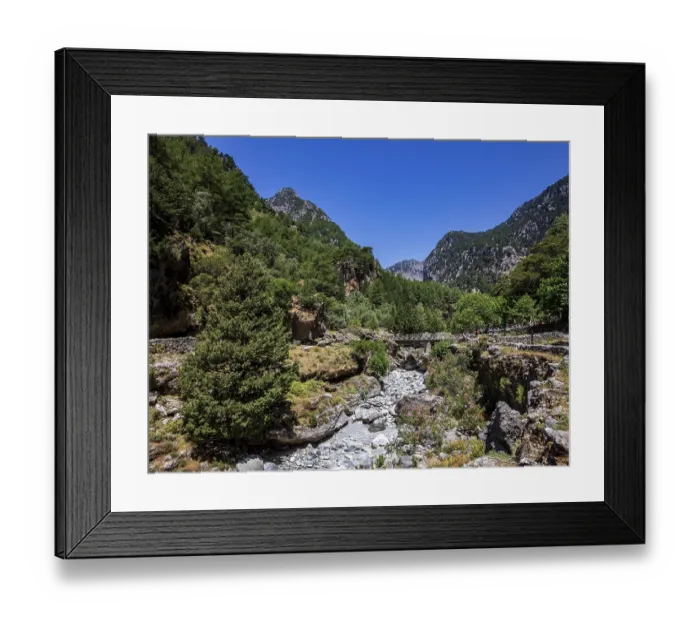 Framed Print : Bridge on the hiking trail through the Samaria Gorge Framed Print : Bridge on the hiking trail through the Samaria Gorge