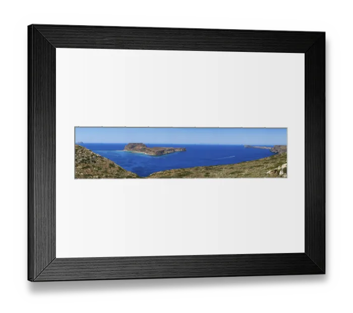 Framed Print : View from the Gramvousa peninsula to the island of Imeri Gramvousa