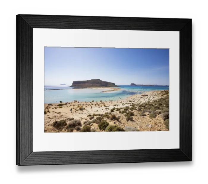 Framed Print : Beach and bay of Balos, Gramvousa peninsula