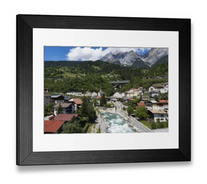Framed Print : View of the village, River Sanna