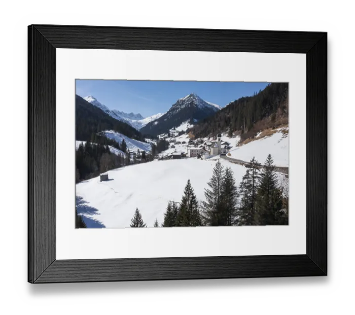 Framed Print : Drone image, view of the village with parish church