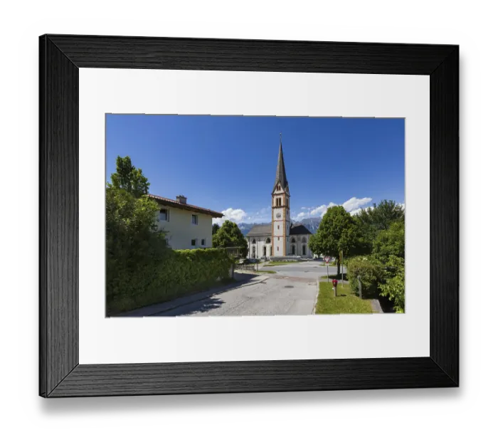 Framed Print : View of the village with parish church Framed Print : View of the village with parish church