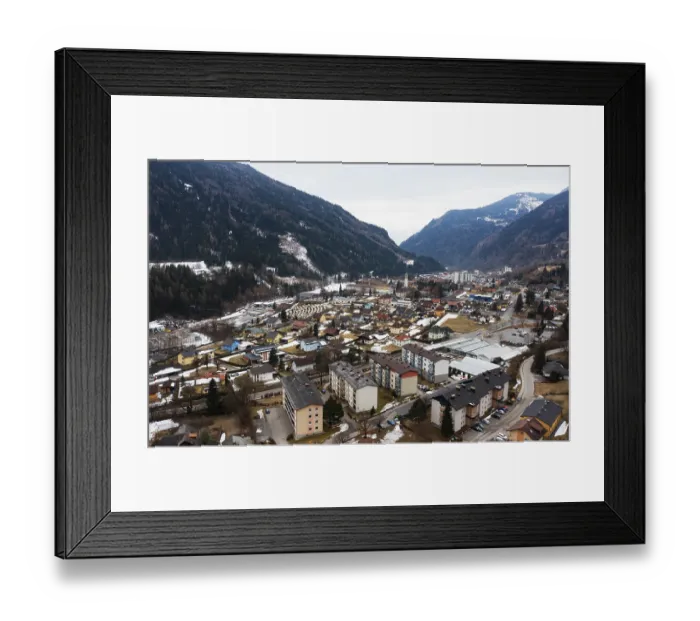 Framed Print : Drone image, residential buildings