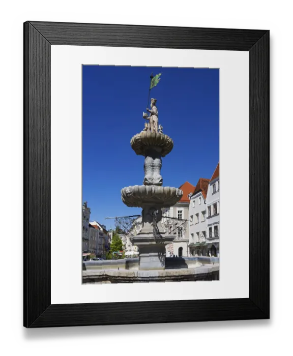 Framed Print : Town square with Leopoldi fountain