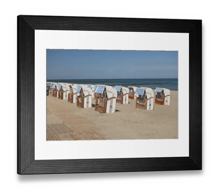 Framed Print : Beach chairs, beach, Baltic Sea Framed Print : Beach chairs, beach, Baltic Sea