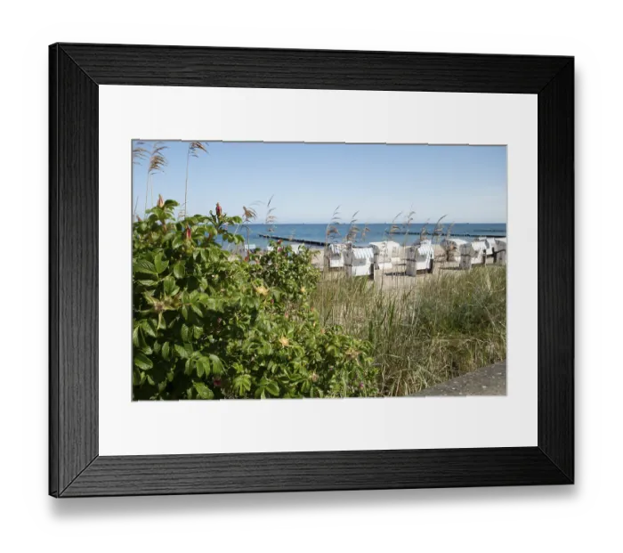 Framed Print : Beach chairs, beach, Baltic Sea Framed Print : Beach chairs, beach, Baltic Sea