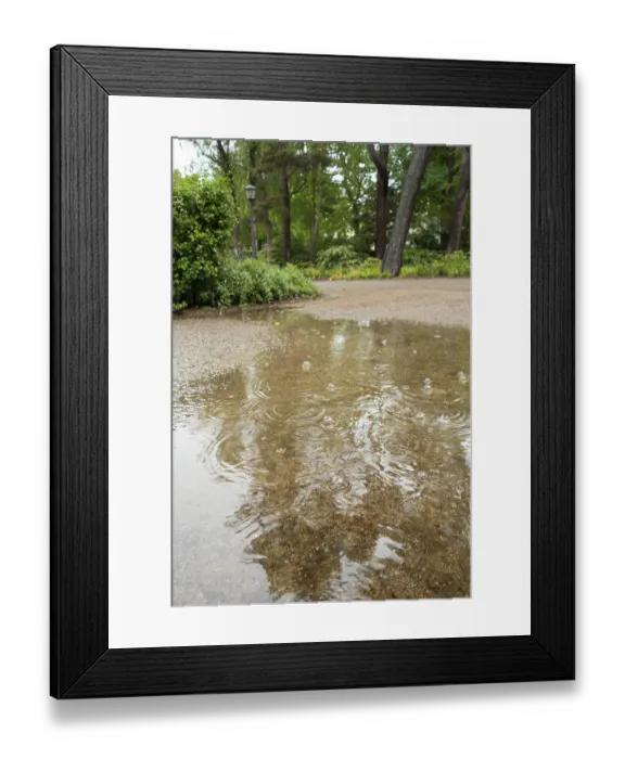 Framed Print : Rain puddle, rainwater, Ostseeallee Framed Print : Rain puddle, rainwater, Ostseeallee