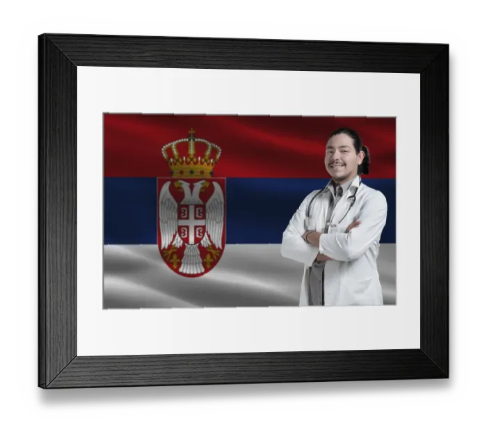 Framed Print : Serbia Health and Care concept