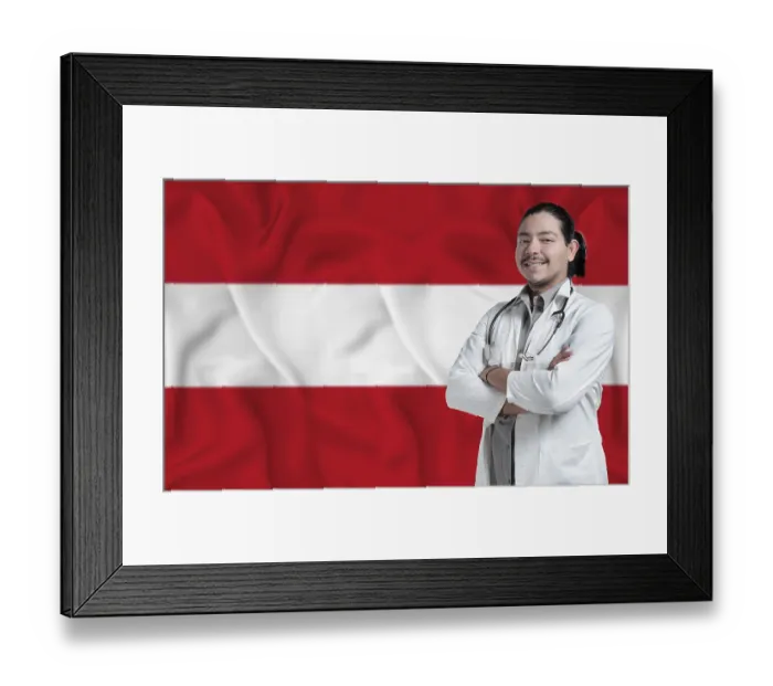 Framed Print : Austria Health and Care concept