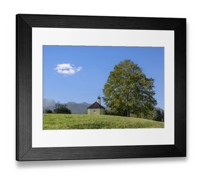 Framed Print : Maria Rast Chapel, Buckelwiesen near Krun Framed Print : Maria Rast Chapel, Buckelwiesen near Krun