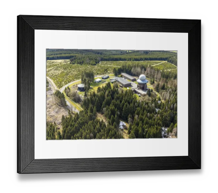Framed Print : Aerial view, forest damage in a restricted military area