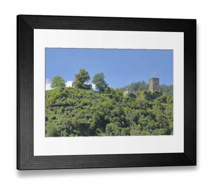 Framed Print : Castle with tower on mountain, Hornberg