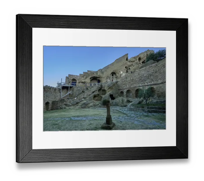 Framed Print : Monk cells, cave monastery and monastery complex Dawit Garedscha