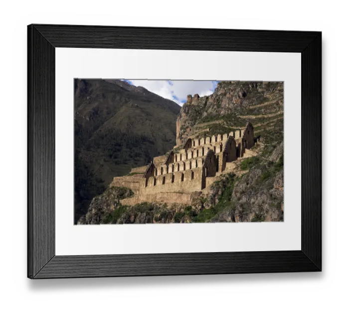 Framed Print : Old warehouse, Andes, ruins, Ollantaytambo