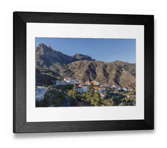Framed Print : View over Tejeda to Roque Nublo