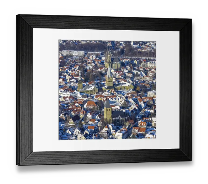 Framed Print : Aerial view, old town centre Soest