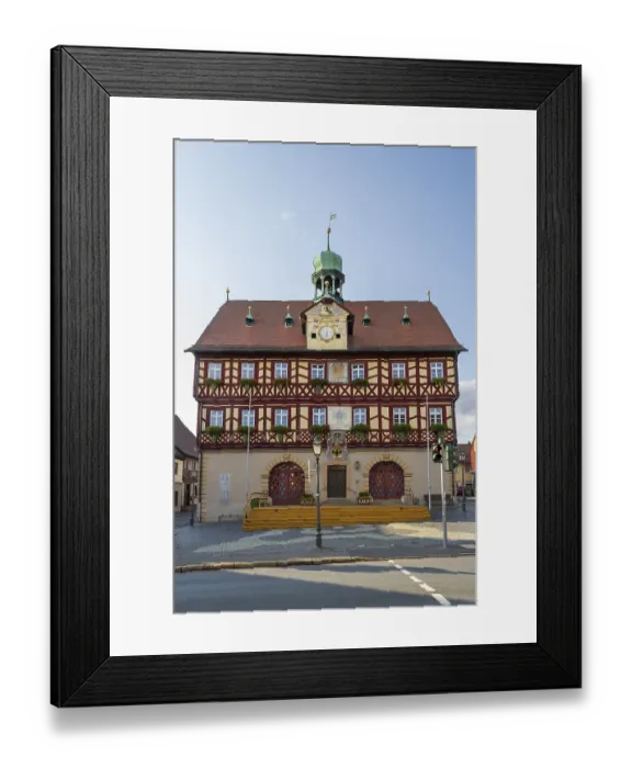Framed Print : Town hall, half-timbered construction Framed Print : Town hall, half-timbered construction