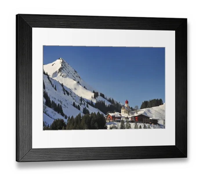 Framed Print : Church of St. Nicholas in Damuls