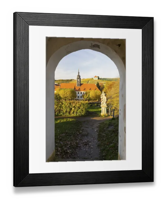 Framed Print : View from Heinrichsburg Castle of the baroque castle