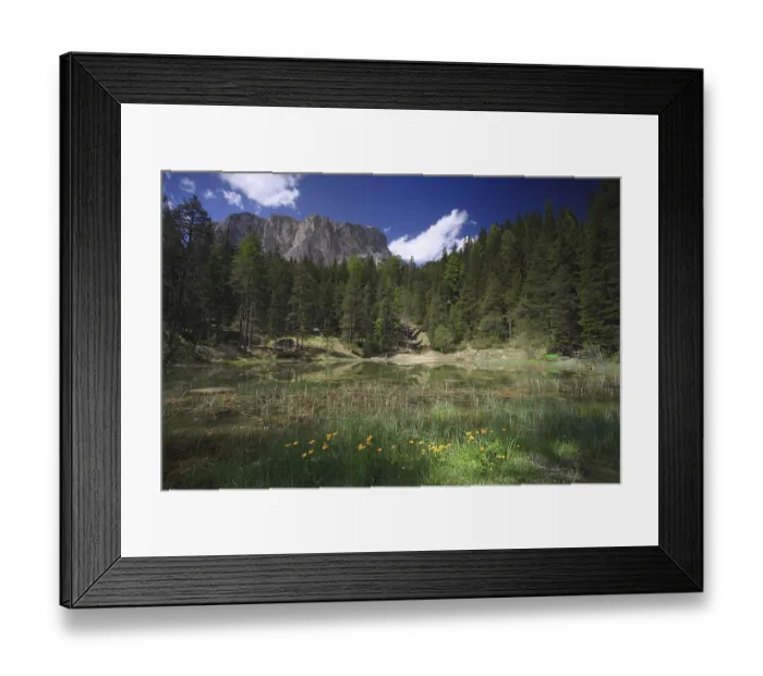 Framed Print : Lago de La lunch, Alta Badia, South Tyrol