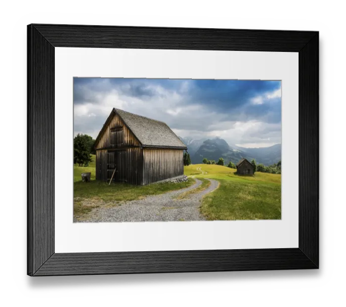 Framed Print : Alpine huts, Fahnerenspitz