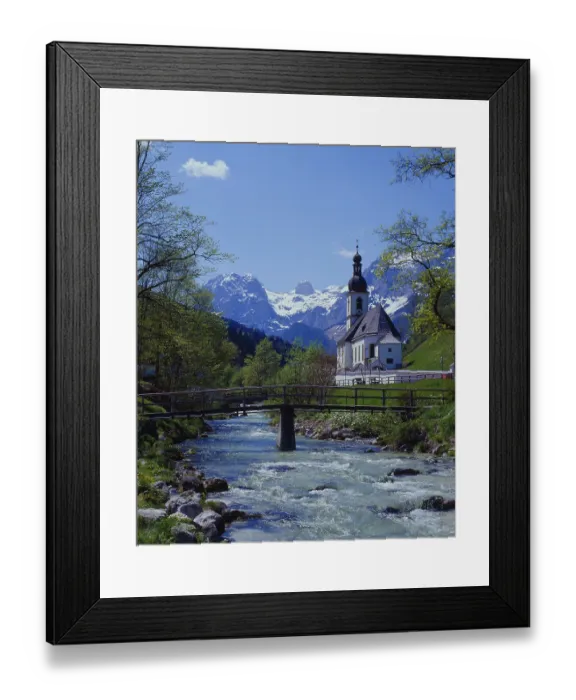 Framed Print : The church of Ramsau in Berchtesgadener Land